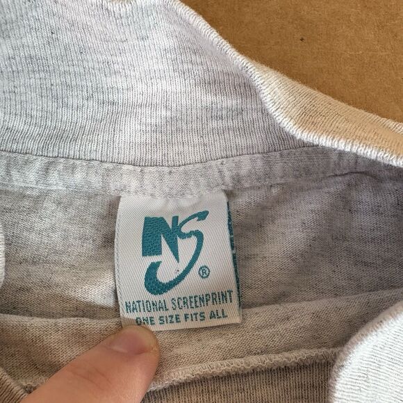 Vintage L’Universite De Paris Long Sleeve Shirt, OSFA/Large, Graphic, Grey, - Picture 5 of 10